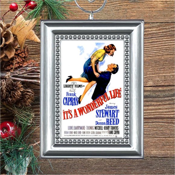 It's A Wonderful Life James Stewart Retro Nostalgic Christmas Tree Ornament - Picture 1 of 3